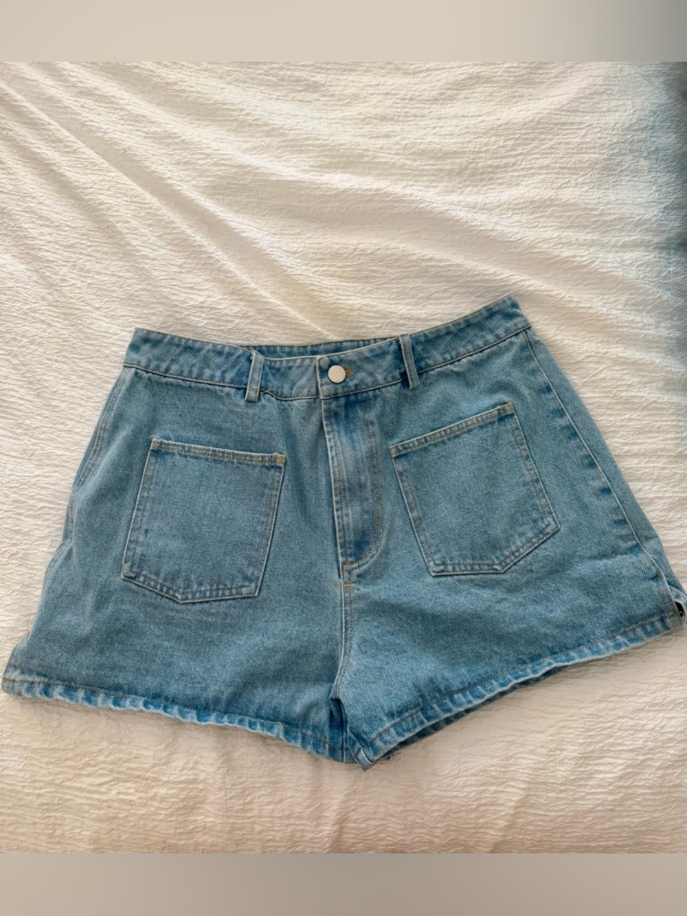 MOD Women’s Light Blue Denim Shorts - Casual High-Waist Pocket Shorts